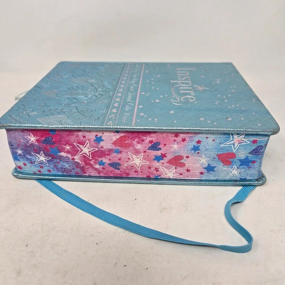 NLT Inspire Bible for Girls Metallic Blue Journaling Coloring Bible New Living